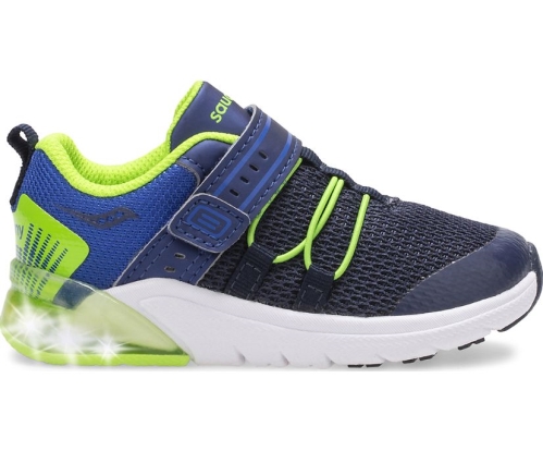 Tenis Saucony Flash Glow 2.0 Jr. Niños Zapatillas Azul Marino / Verde México MX-824-XL